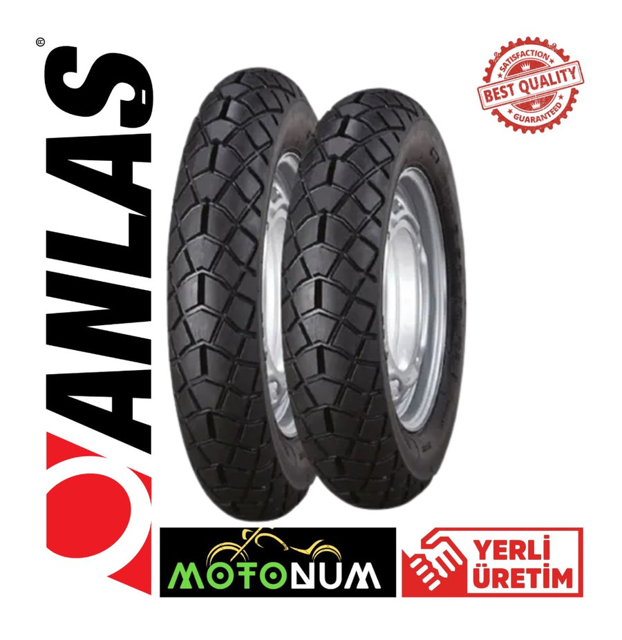 Anlas 3.50-10 90/90-12 Ön Arka Lastik Takım Anlas IRC MB 79 2025 Üretim Yerli Üretim MN0081