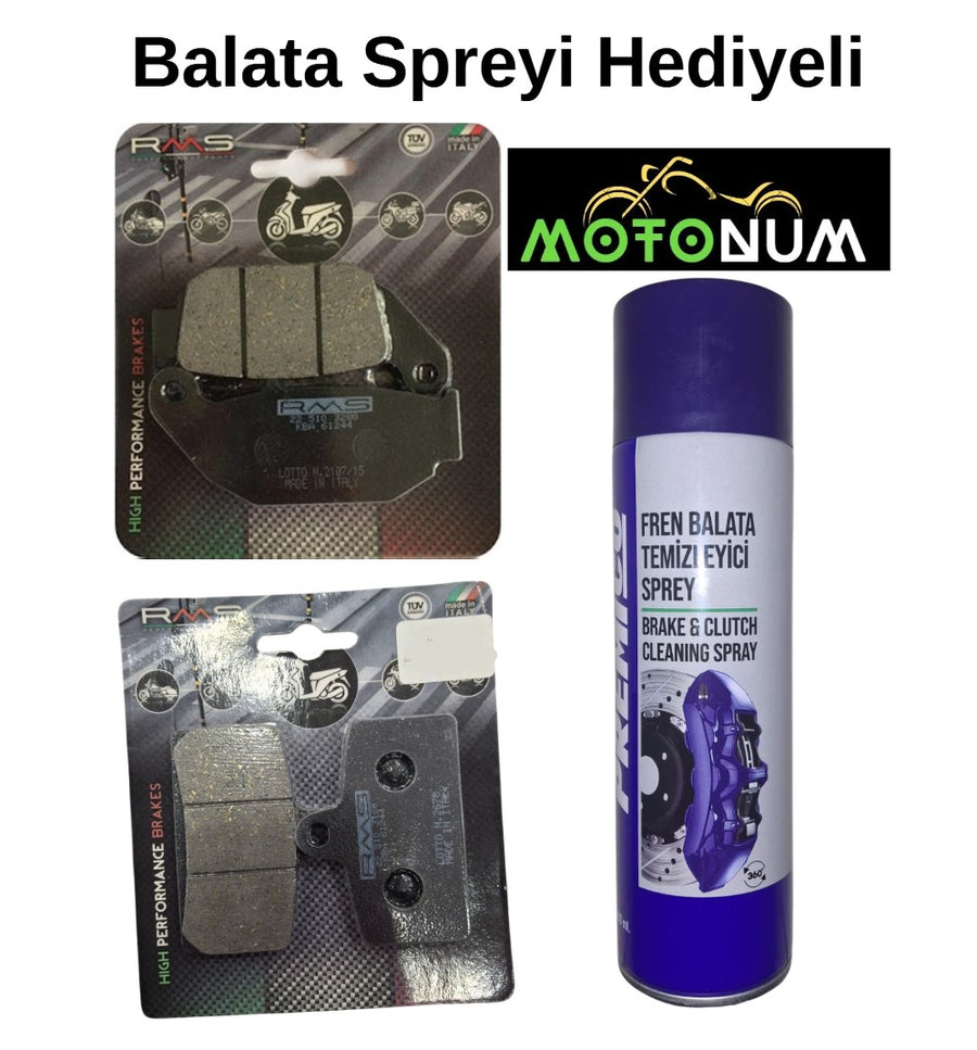 Cf Moto Nk 250 2022 Sonrası Ön ve Arka Fren Balata Takımı RMS Balata Spreyi Hediyeli RM80