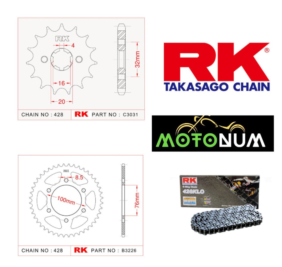 Yamaha R 125 Rk Premium Zincir Dişli Seti - Yüksek Performans Ve Uzun Ömür