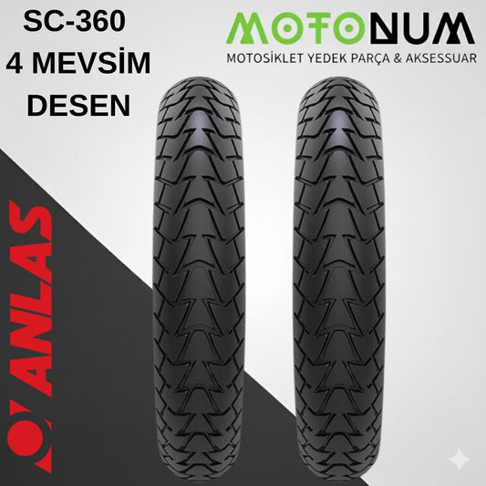 130/60-13,130/60-13-Sc360 Ön Ve Arka Lastik Takımı -4 Mevsim- Lstk00209