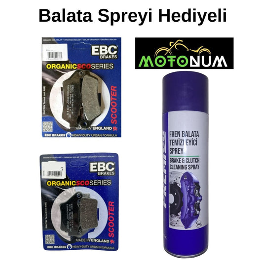 Bajaj NS 400 Z Ön ve Arka Fren Balata Takımı EBC Balata Spreyi Hediyeli EB50