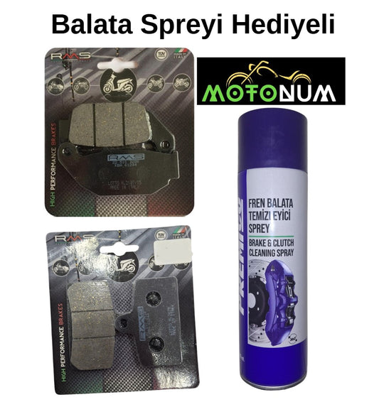 Cf Moto SR 250 Sonrası Ön ve Arka Fren Balata Takımı RMS Balata Spreyi Hediyeli RM80